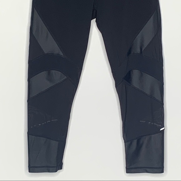 SWEATY Betty Black Leggings Power Wetlook Mesh Crop XS - Picture 5 of 12